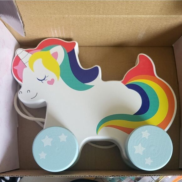 NIB Ratatoys Wooden Toys Unicorn Baby Toy Pull Along for 1 Year Old and Above - Picture 8 of 8